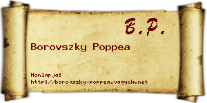 Borovszky Poppea névjegykártya